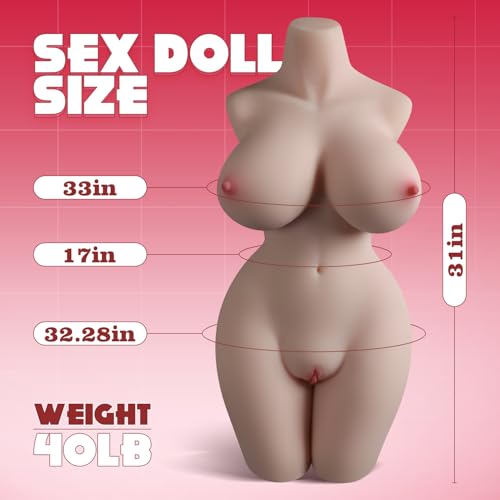 Image of 38LB Full Size Sex Doll, Male Masturbator Adult Silicone Doll with Realistic Vaginal Anal and Big Boobs,Drying Stick&Heating Rod&Douche Washer Hose, Female Full Body Sex Dolls Pocket Pussy for Men