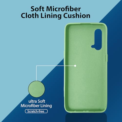 Image of LIRAMARK Liquid Silicone Soft Back Cover Case for OnePlus Nord CE (Mint Green)