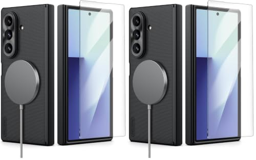 Nillkin Galaxy Z Fold7 �P�[�X �����K���X�t�B�����t�� �q���W�ی�݌v MagSafe/MagFit�Ή� (× 2)