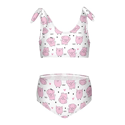 Cute Pugs Flowers Butterflies Girls Bikini Sets 2 Piece Swimsuits Bathing Suit Swimwear