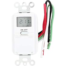 AmerTac TMDW10 Westek Hardwire Indoor Digital Wall Switch Timer, White