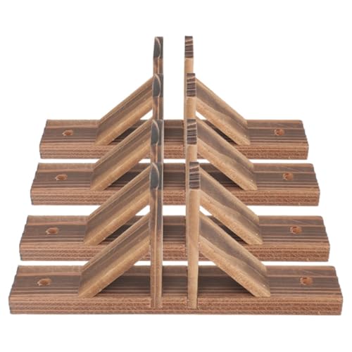 Bases de clôture en bois massif SHOWERORO pour jardin et balcon - Lot de 4