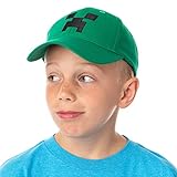 Minecraft Youth Creeper Face Snapback OSFM Green Hat