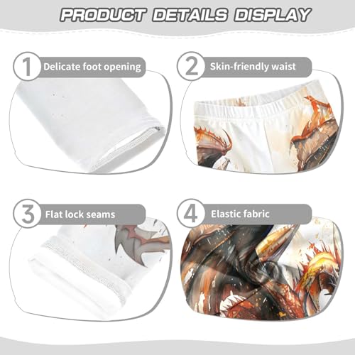 Toddler Girls Leggings Printed Yoga Pants Leggings Watercolor Flying Dragon for Kids3