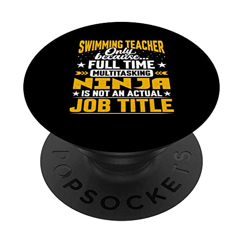 Swimming Teacher Job Title - Swim Coach Trainer Instructor PopSockets PopGrip Intercambiable