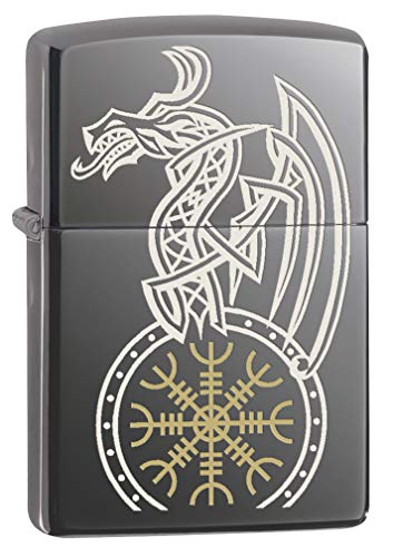 Zippo Lighter: Viking Dragon - Black Ice 80625