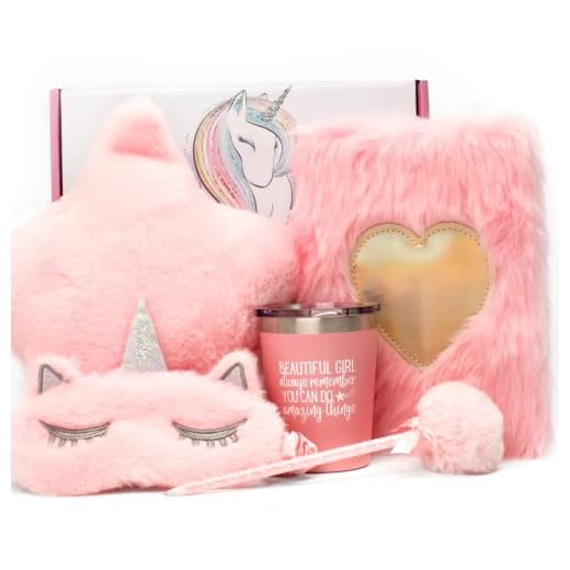 Unicorn Gifts for Girls Age 6-8 - Lavender Heatable Plushie / Plush Star Pillow, Girls Unicorn Sleep Mask, Kids Mug, Fluffy Notebook / Pen Set - Birthday Gift for 7 Year Old Girl, Little Girl Gifts