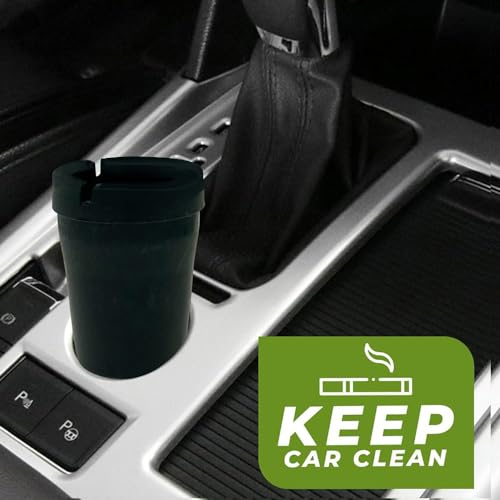 Image of Black Smokeless Ashtray - Perfect for Car Cup Holders (1Pk), Small