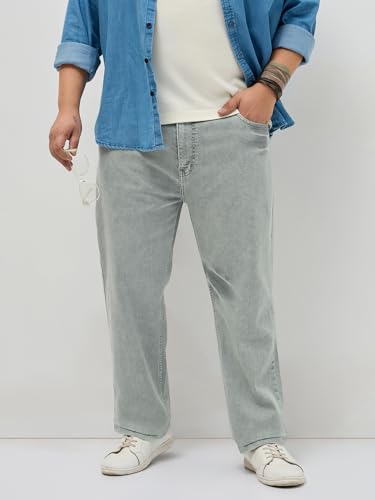 Image of Urbano Plus Men's Regular Fit Heavy Washed Denim Jeans Stretchable