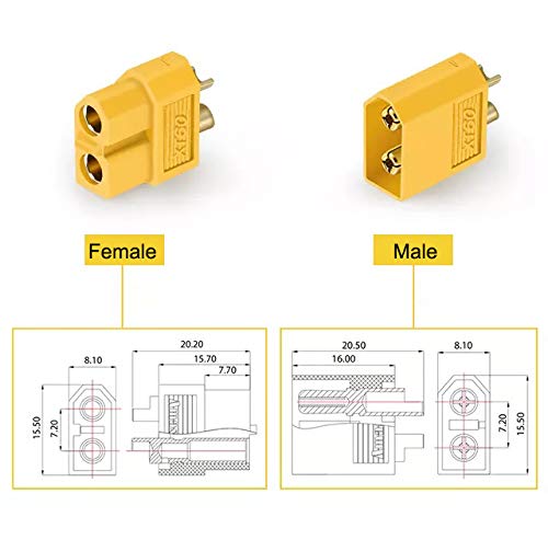 Yxq 6Pairs Xt-60 Xt60 Male Female Bullet Connectors Plugs For Rc Lipo Battery #TOP3