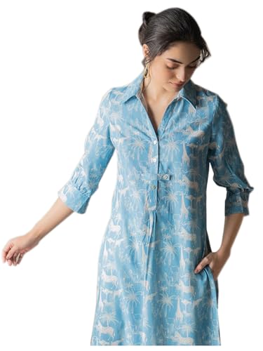 Image of ANNI Designer Women Printed Straight Kurta Palazzo Set | Viscose Blend Button Front Collar Neck Three Quarter Sleeve | Ethnic Outfit Ladies Office Casual Stylish Wear