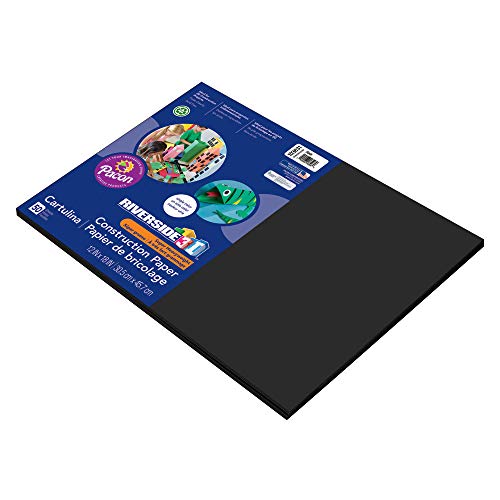 Riverside 3D Construction Paper, Black, 12