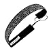 Sweaty Bands Womens Girls Headband - Non-Slip Velvet-Lined Glitter Hairband - Viva Diva Gunmetal 1-Inch