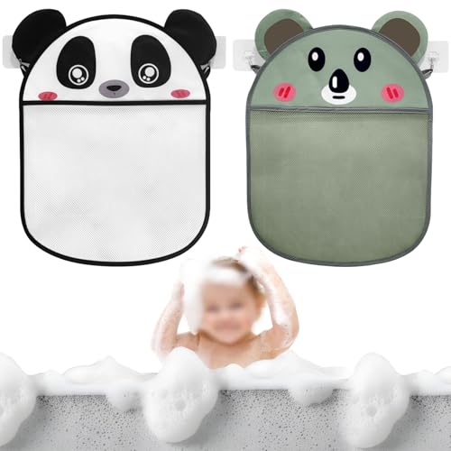 Aufbewahrungsnetz für Badespielzeug 2 Stück 35 1 x 45 7 cm für Schlafzimmer Badezimmer Aufbewahrungslösung für Panda Koala schöne Taschen aus