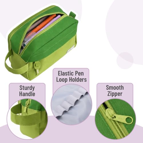 Image of Mr. Pen- High Capacity Pencil Case, Large Pencil Pouch with 3 Compartments and 2 Pockets, Large Pencil Bag with Smooth Zipper, Cute Pencil Case Pouch Organizer, School Supplies for Teens