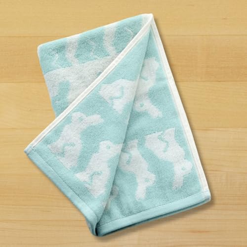 Image of SKL Home Easter Bunny Jacquard 100% Cotton 2pc Hand Towel Set, Reversible & Decorative for Bath /Kitchen /Bar & Gift, Aqua
