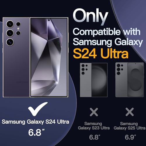 Image of JETech Cover Case for Samsung Galaxy S24 Ultra 5G, Non-Yellowing Shockproof Bumper Protective Phone Cover, Anti-Scratch Hard PC Back (Titanium Violet)