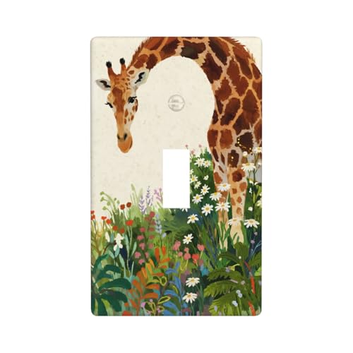Giraffe Single Toggle Wall Plate Decorative 1 Gang Light Switch Covers Electrical Switchplate Home Decorate Faceplat for Bathroom Bedroom Kitchen Room...