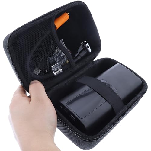 foto-kontor Tasche kompatibel mit Suafsu Elektrische Luftpumpe Mini Luftkompressor Hülle Hardcase Schutzhülle Aufbewahrung Stoßfest Wasserabweisend Transporttasche Netzfach für Zubehör Schwarz