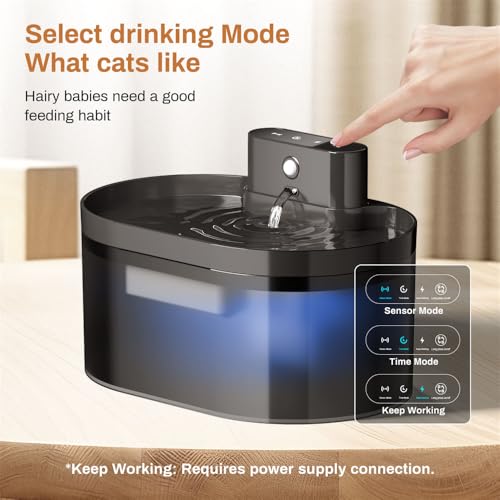 Fuente de agua automática recargable para gatos 2.2L miniatura 3