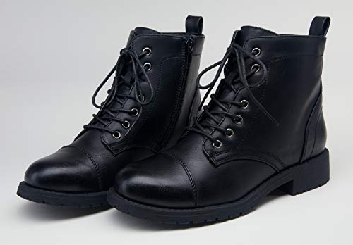 Vepose Women's 910 Ankle Boots, Low Heel Lace Up Fashion Booties, Black, Size 9 Us(Cjy910 Black 09) #TOP6