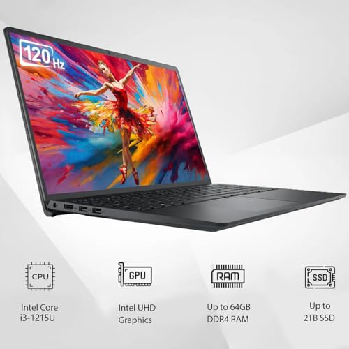 Image of Dell 15 15.6 inch Laptop Computer for Home and Business Student, 13th Gen Intel 5-Core CPU, 4GB DDR4 RAM, 1TB PCIe SSD, Vostro 3530 120Hz FHD, WiFi, RJ45, Type-C, HDMI, Windows 11 Pro