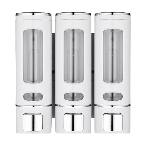 Dispenser di sapone da parete – 3 dispenser di sapone da doccia – 3 x 400 ml camera doccia pompa doccia sapone pompa lozione da parete dispenser contenitore lozione per bagno WC hotel hotel