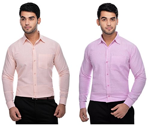 Image of Formal Regular Fit Solid Shirt Full Sleeves for Men Pack of 2