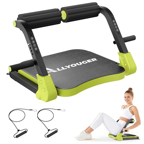 Image of Ab Machine,Sit Up Exercise Equipment& Core Machine,Adjustable Ab Trainer with 3 Resistance Levels and Removable Auxiliary Handle,perfect for home workouts and those looking to lose weight