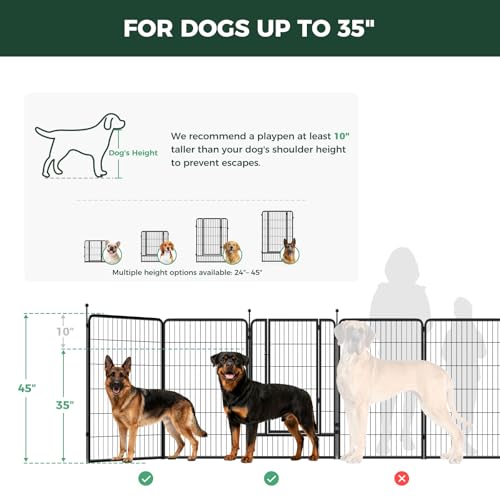 Image of FXW Instant Dog Playpen with RV Step Grid for RV Camping, 45 inch H, 16 Panels | Quick-Setup & Heavy-Duty Play Yard, Helps Close Stair Gaps, Fits 26 inch RV Step Opening, For Large Dogs, Patented