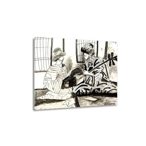 Tableaux célèbres Picasso Deux femmes japonaises toile encadrée 40x48cm
