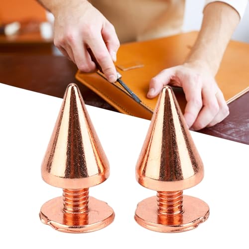 100 Sets Clothing Spikes Rose Gold Metal Tree Spikes Studs Screwback Studs Rivets Cone Spikes for Leather Craft Clothing Shoes Belts Bags Dog Collars(7x10mm) by Pssopp - Image 4