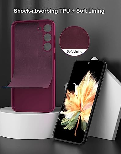 Image of DIZORO Microfiber Candy Case Compatible for Samsung A14 5G Smooth Touch Cushion Liquid Soft Silicone Gel Rubber Phone Cases Non-Slip Full Body Protective Shockproof Back Cover (Wine Red)