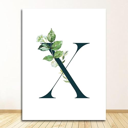 Toile alphabet vert KEBIA 60x80cm poster paysage plantes pour salon