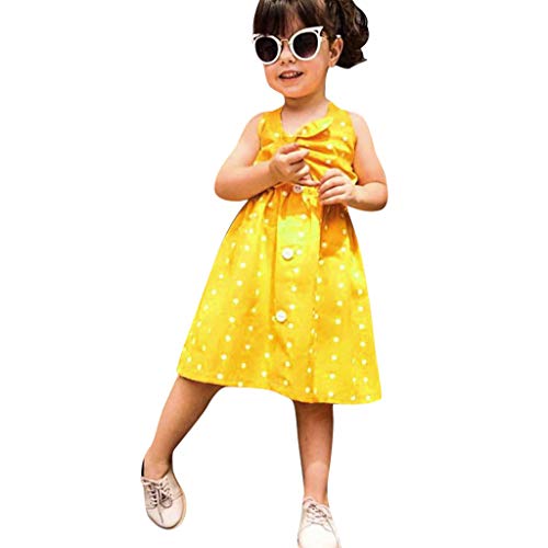 Julhold Sommer Kleinkind Baby Mädchen Elegante Ärmellos Punktedruck Weste Bowknot Schlank Baumwollkleid Kleidung 0-3 Jahre
