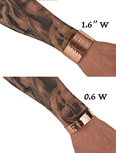 Demmex Hand Crafted Thickest 100% Turkish Hammered Copper Unisex Cuff Bracelet, 1.5Mm Thick Solid Uncoated Pure Copper, Reduce Joint Pain, Inflammation & Stress (Copper, 1.6 Inches) #TOP1