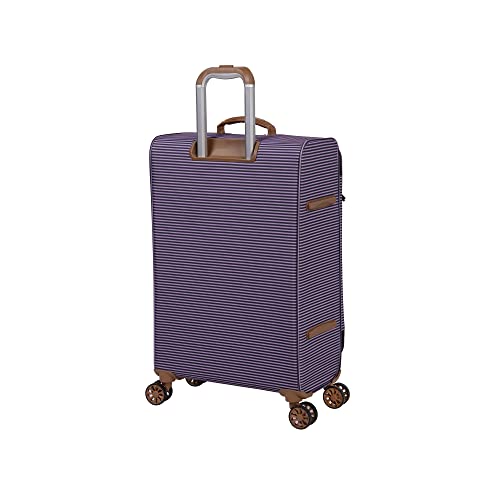 It Luggage Beach Stripes 34" Softside Checked 8 Wheel Spinner, Blue/Pink #TOP2