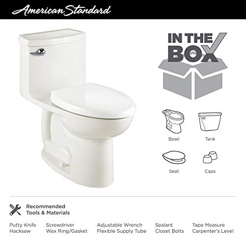 American Standard 2403128.222 Compact Cadet 3-Flowise Tall Height 1-Piece 1.28 Gpf Single Flush Elongated Toilet With Seat, Linen #TOP2
