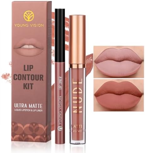 6 Colors Matte Lipstick & Lip liner Combo Set, Matte