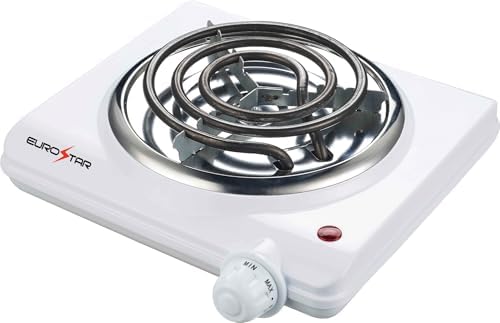 EUROSTAR ES102W Single Burner with Spiral Plate, White