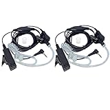 Lsgoodcare 1 Pin Covert Acoustic Tube Surveillance Security Bodyguard FBI Earpiece Headset PTT Mic Compatible for Motorola Talkabout MH230R MT350R MR350R FV300 Two Way Radio Walkie Talkie, Pack of 2
