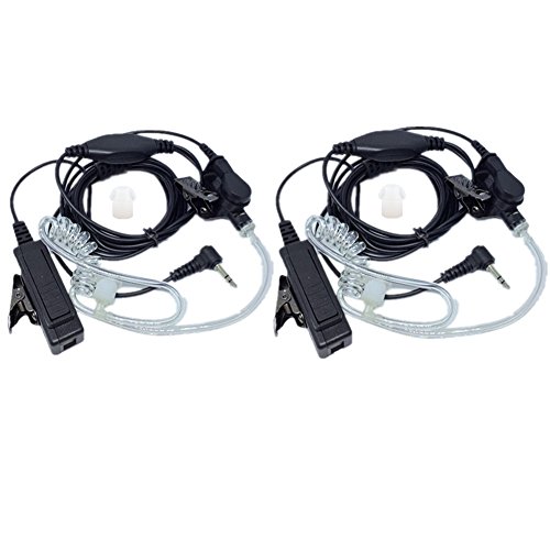 Lsgoodcare 1 Pin Covert Acoustic Tube Surveillance Security Bodyguard FBI Earpiece Headset PTT Mic Compatible for Motorola Talkabout MH230R MT350R MR350R FV300 Two Way Radio Walkie Talkie, Pack of 2