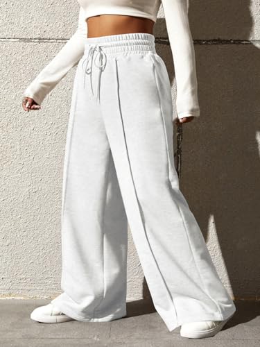 YeGine Women Plus Size Wide Leg Sweatpants Elastic Waist Loose Fit Summer Casual Drawstring Baggy Active Pants4