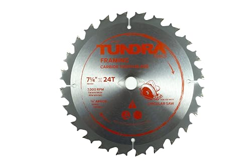 Image of Tundra Tools 09303 Framing Circular Saw Blade, 7-1 /4 inch, 24T, 10 Pack | Tungsten Carbide Teeth, Circular saw blade, General Purpose, Precision balanced