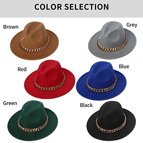 Tuckpatts Fedora Hats For Women Wide Brim Fashionable Leopard Band Women's Fedoras Dress Hat (Green) #TOP6