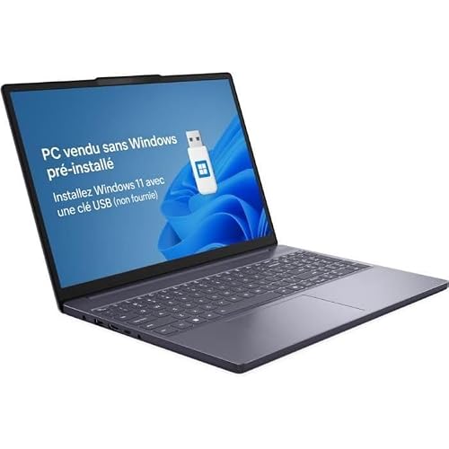 Lenovo IdeaPad Slim 3 15IRH10 Intel® Core™ i7 i7-13620H Ordinateur Portable 38,9 cm (15.3") WUXGA 16 Go DDR5-SDRAM 1 to SSD Wi-FI 6 (802.11ax) Français Gris