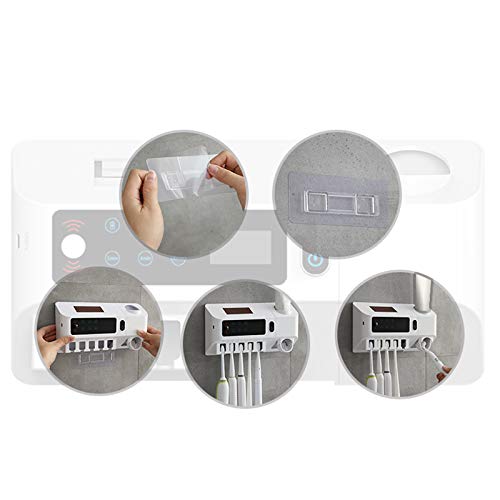 Toothpaste Dispenser Holder 3-in-1 Toothbrush Holder Toothbrush Disinfectant Cleaning Agent Storage Sanitizer with Magnetic Sensor