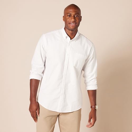 Amazon Essentials Men's Long Sleeve Shirts Casual - Regular-Fit Pocket Oxford3