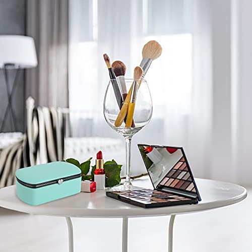 DEHUA Jewelry Storage Case, Portable Jewelry Box, Travel PU Leather Jewelry Storage Case, Jewellery Box Organizer With Necklace Hook, Portable Jewelry Case for Necklaces, Earrings, RingsBlue
