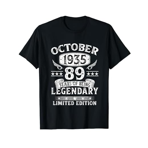 Vintage Regalo 89 Años Cumpleaños Hombre Octubre 1935 Camiseta